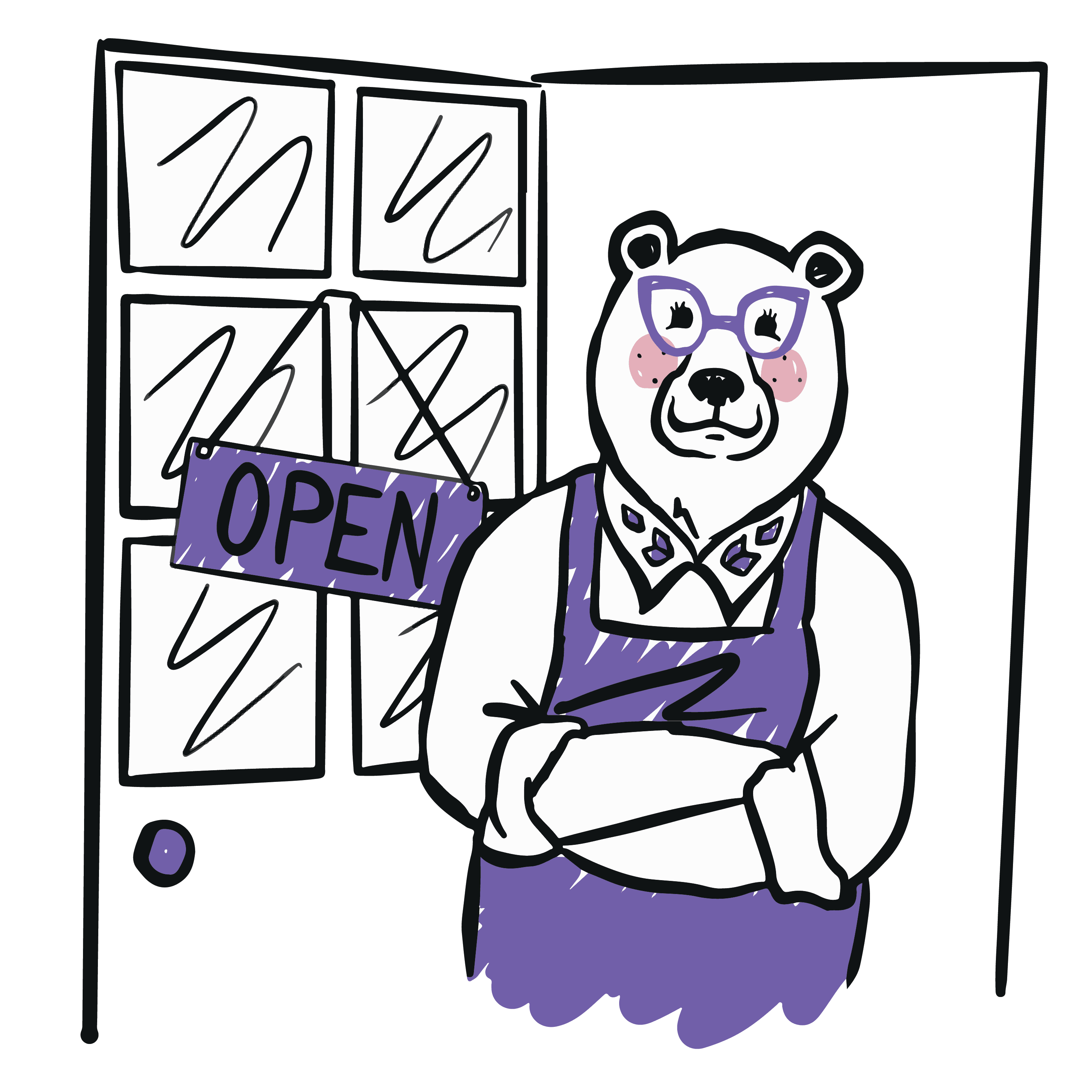 bear illustration open shop