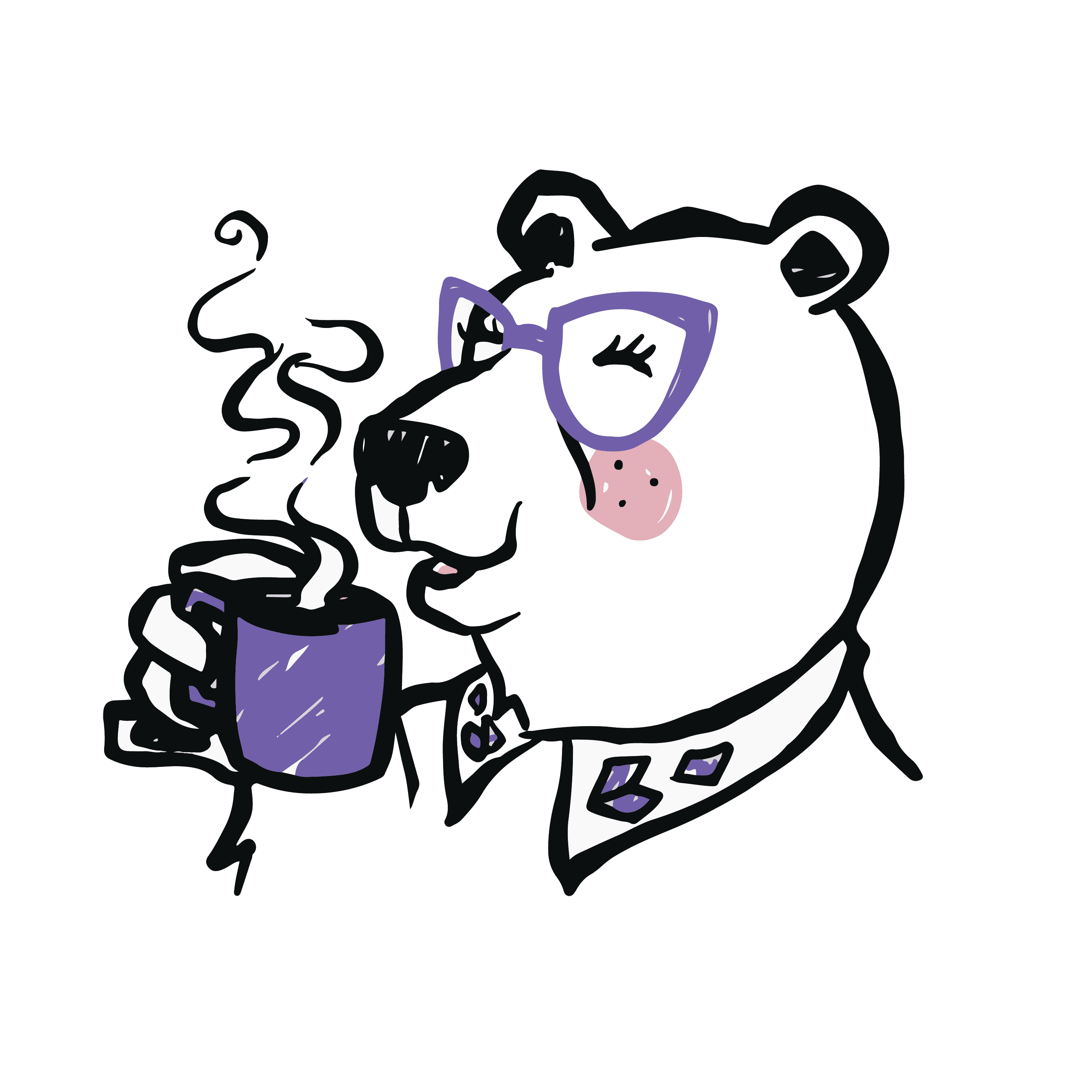 bear drinking tea